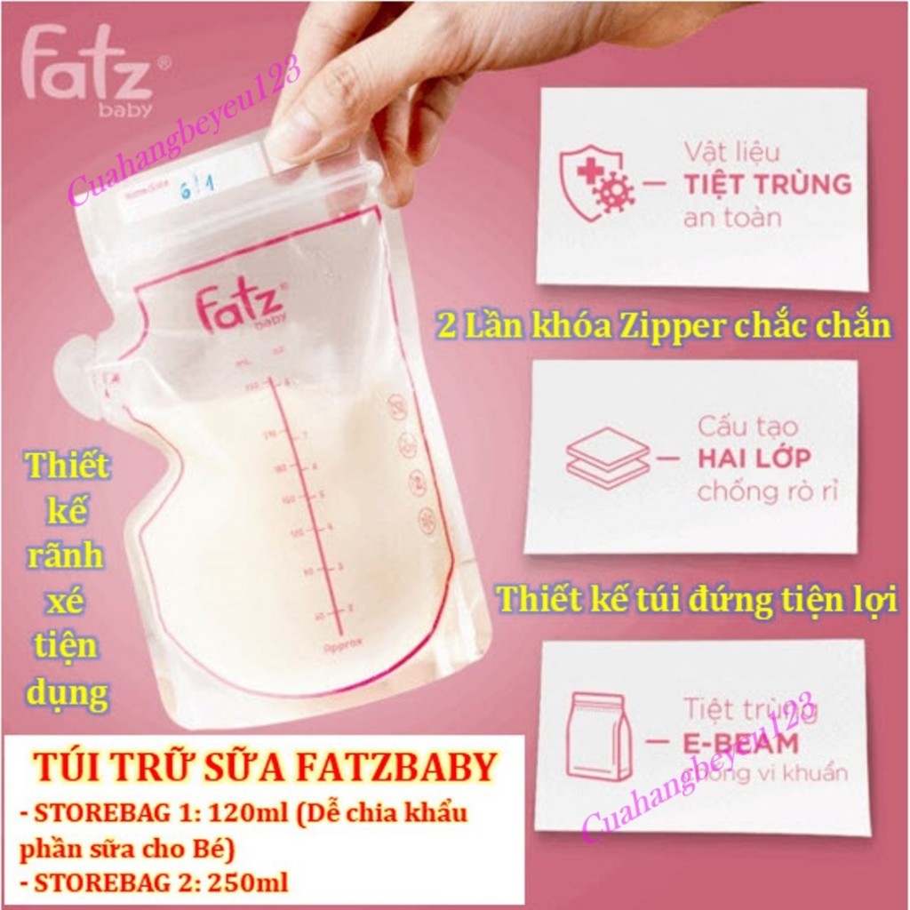 5 ถุง/กล่อง 30 ถุงเก็บน้ํานมแม่สะดวกเท Spout Fatzbaby Fatz StoreBag FB0122MC 120ml, FB0123MC 250ml