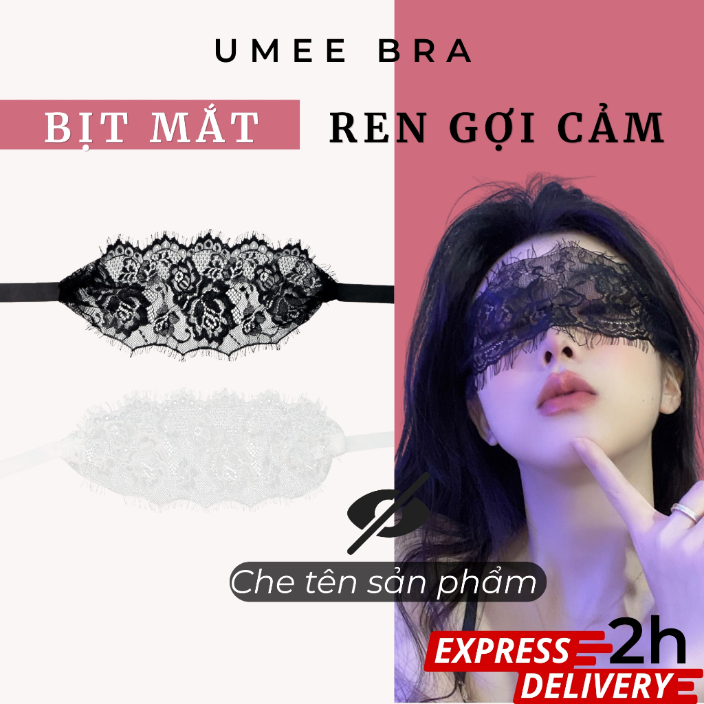 [หุ้มชื่อ] PK02 UME BRA หน้ากากปิดตาผู้หญิงพร้อมขอบลูกไม้และปักลายดอกไม้อุปกรณ์เสริมคอสเพลย์เซ็กซี่