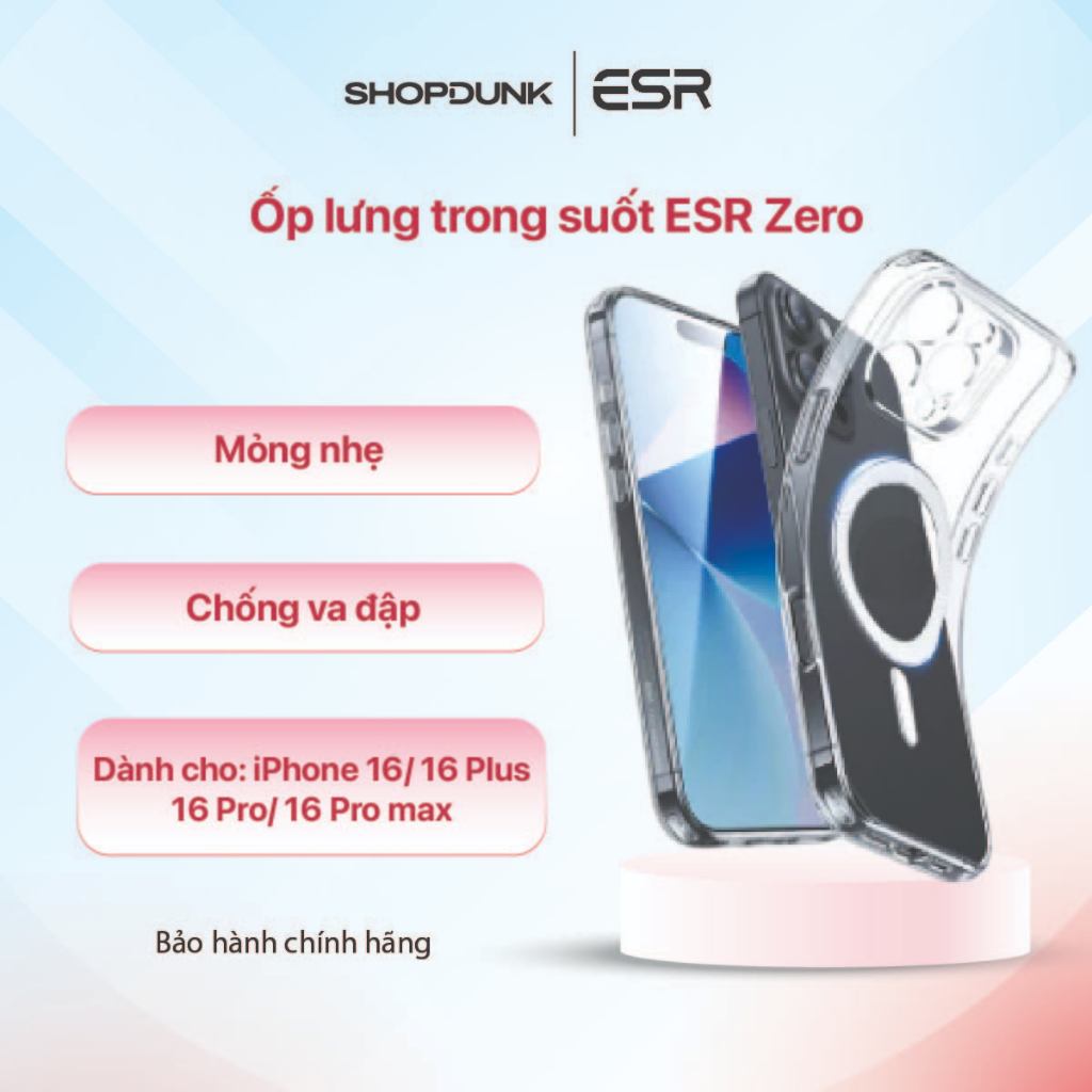 ESR Zero เคสใสสําหรับ iPhone 16/ 16 Plus/ 16 Pro/ 16 Pro Max