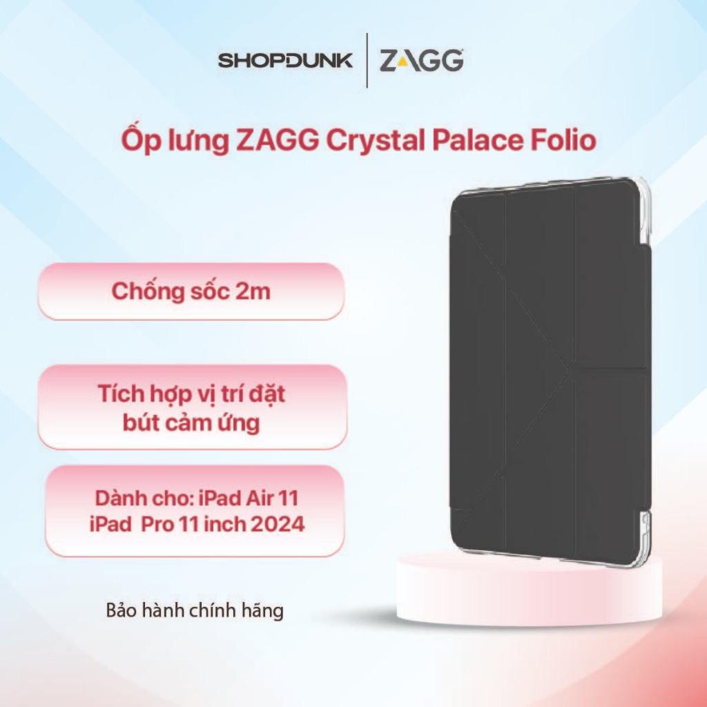 ZAGG Crystal Palace Folio Case สําหรับ iPad Air/ Pro 11 นิ้ว 2024