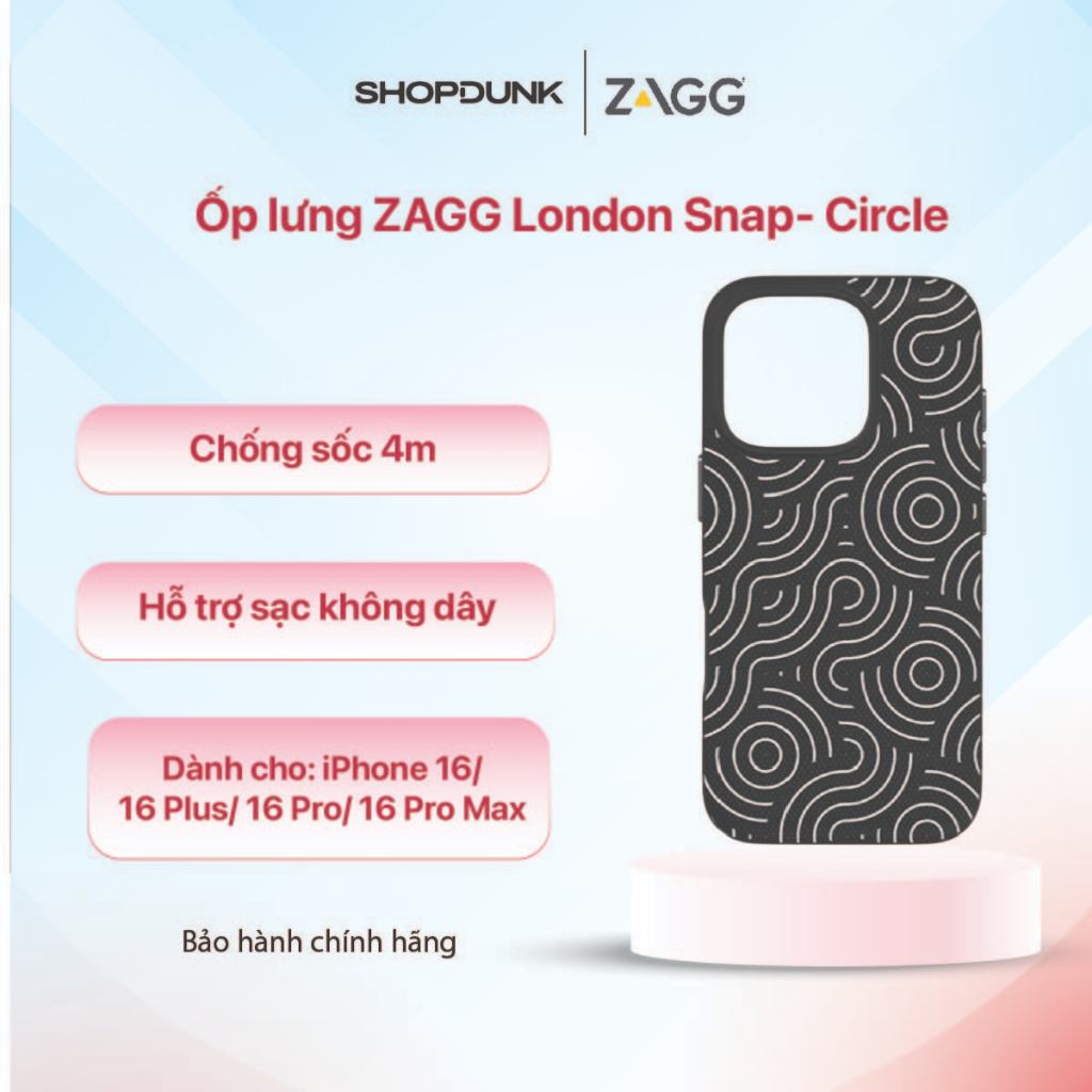 ZAGG London Snap Case สําหรับ iPhone 16/ 16 Plus/ 16 Pro - Circle