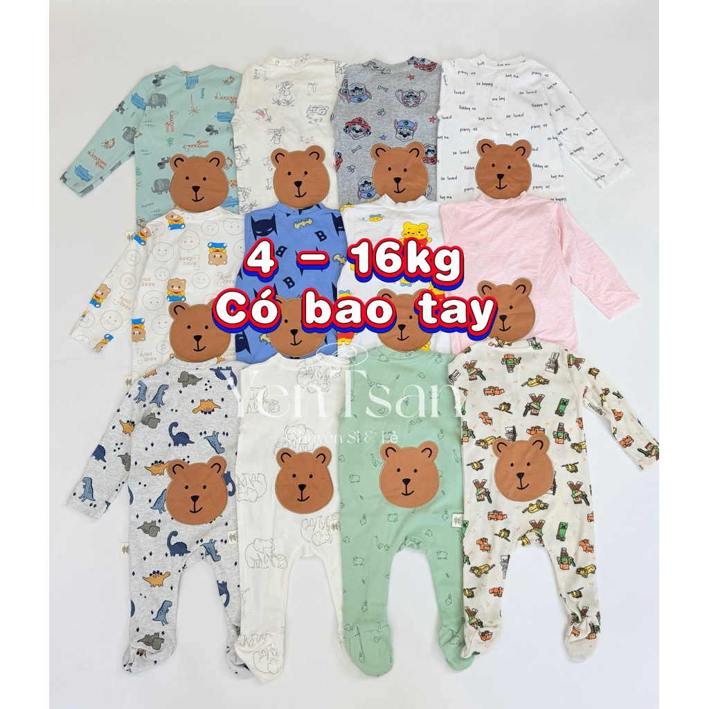 Link 1 ทารกแรกเกิด Body sleepsuit พร้อมถุงมือสําหรับเด็กชายและเด็กหญิง ซิป 2 ทาง พร้อมถุงเท้า 3m 12m