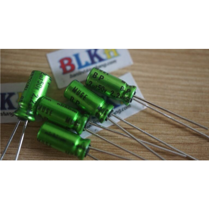 3 ตัวเก็บประจุเสียงไฮไฟแบบไม่มีขั้ว 50V 2.2uF 85 องศา 512mm ยี่ห้อ Nichicon MUSE BP.