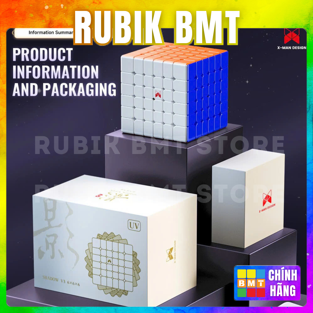 Rubik Xman Shadow v3 6x6 Magnetic - Ballcore UV Coated Version- RUBIK BMT