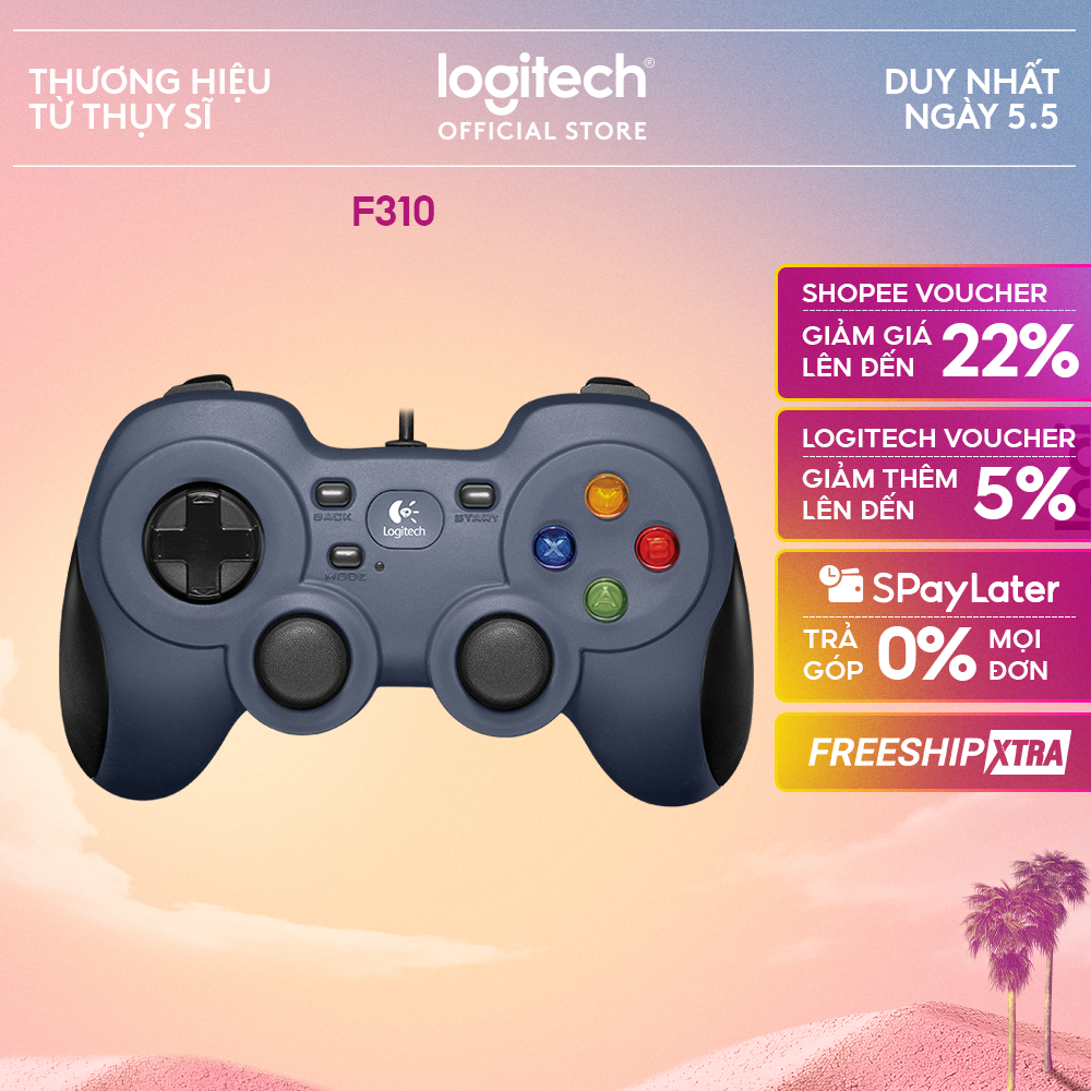 คอนโซลเกมแบบมีสาย Logitech F310 - ปุ่มการเคลื่อนไหว D-Pad 4 ปุ่ม Android TV
