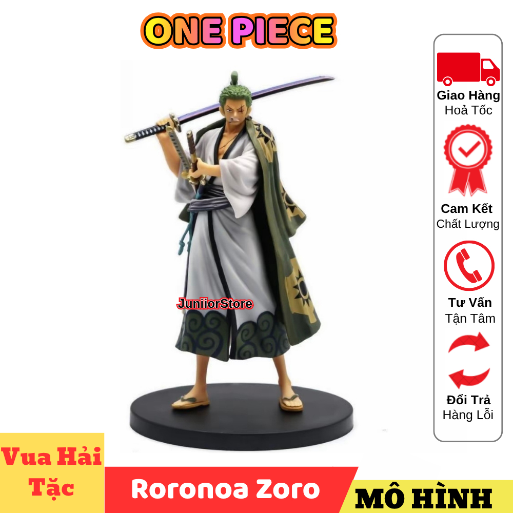 ONE PIECE Roronoa Zoro Wano รุ่น 17 ซม.สูง Zoro Samurai รูปดาบตกแต่งรายละเอียดที่สวยงาม