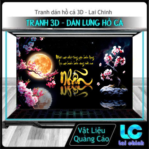3d Glue Decal Painting, Aquarium Fish Tank Sticker, Arowana Fish Tank (สติกเกอร์ด้านหลังภาพวาด)_MT 8