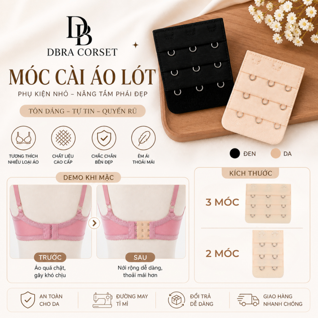 DBRA CORSET 2-Hook 3-Hook Bra Extender สบาย M02