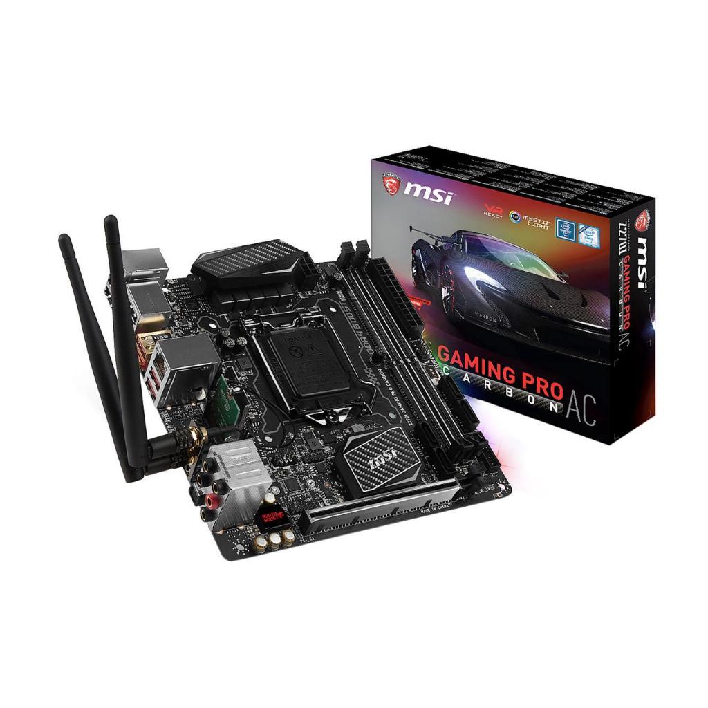 Combo เมนบอร์ด iTX MSI Z270I GAMING PRO CARBON AC + I7 6700 CPU + 16GB DDR4 Ram ใช้งานได้ดี