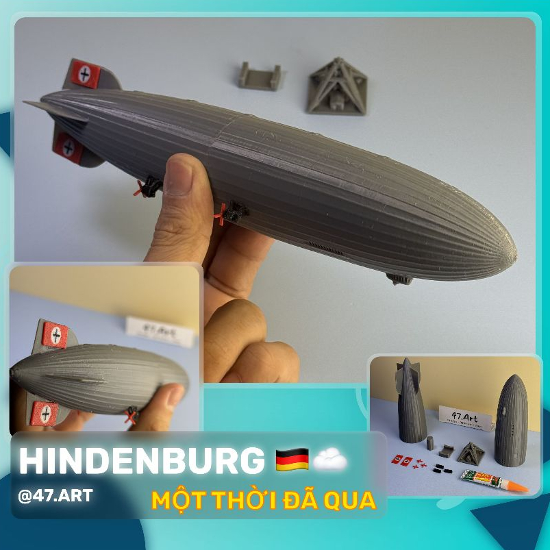 Hindenburg LZ-129 รุ่นบอลลูน [47.ศิลปะ - การพิมพ์ 3 มิติ] พรีเมี่ยม - เครื่องบินยุคทองพร้อม นีโอทาวเวอร์