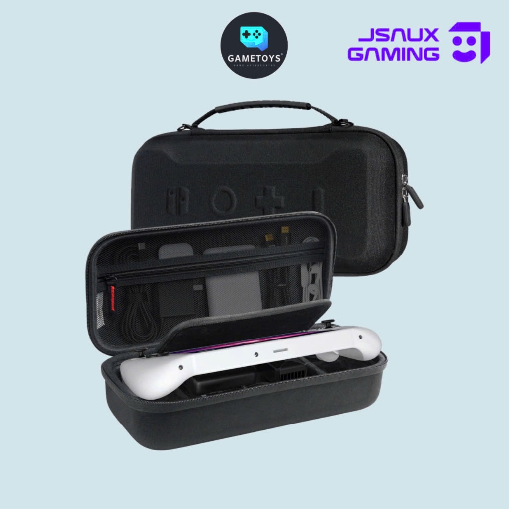 MegaCarry Case กระเป๋ากันกระแทกกว้างเป็นพิเศษ (JSAUX) สําหรับ Legion GO 1/GO S/ MSI Claw A8 / Claw 8