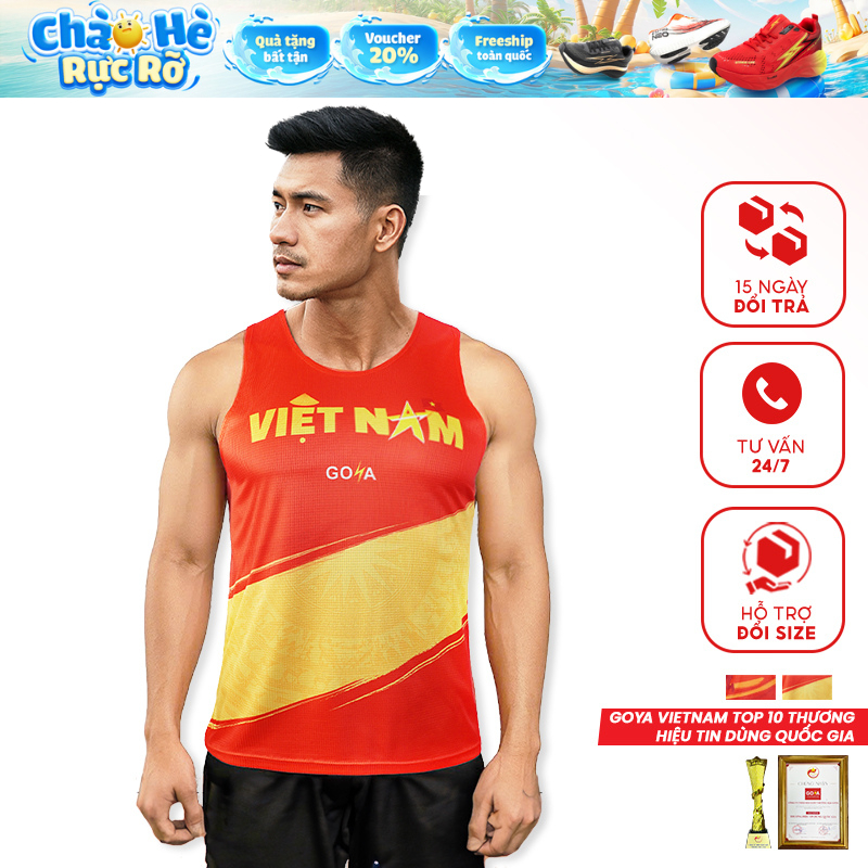 [Outlet S4] GOYA Vietnam เสื้อกีฬาวิ่งที่ระลึกแห่งชาติอิสระและภูมิใจ - ซุปเปอร์ไฟระบายอากาศได้