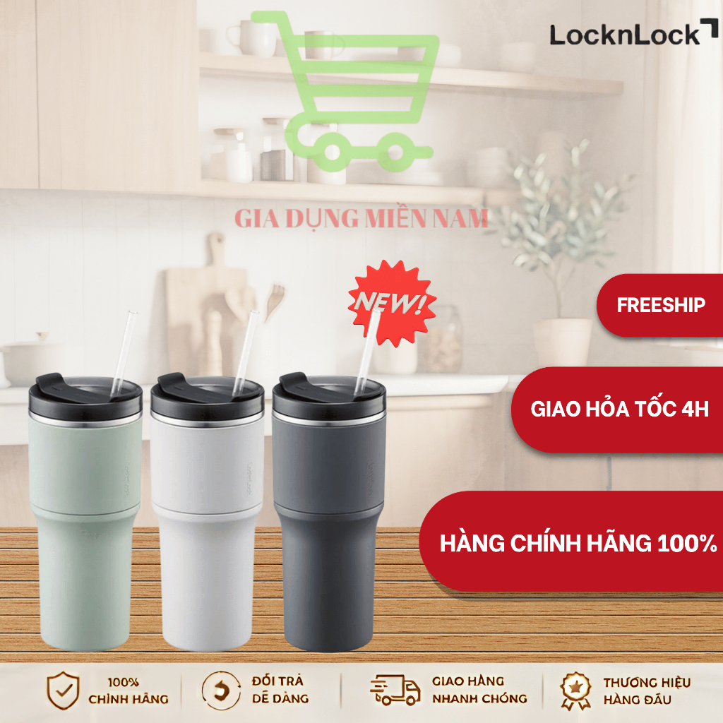 LocknLock Metro Drive LHC4277 แก้วเก็บความร้อน ความจุ 650ml - สินค้าของแท้