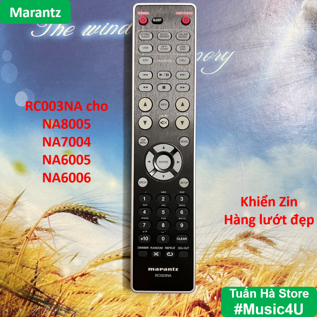 Remote Marantz RC003NA – สังกะสี ท่องสวย 90–95% สําหรับ NA8005/NA7004/NA6005/NA6006