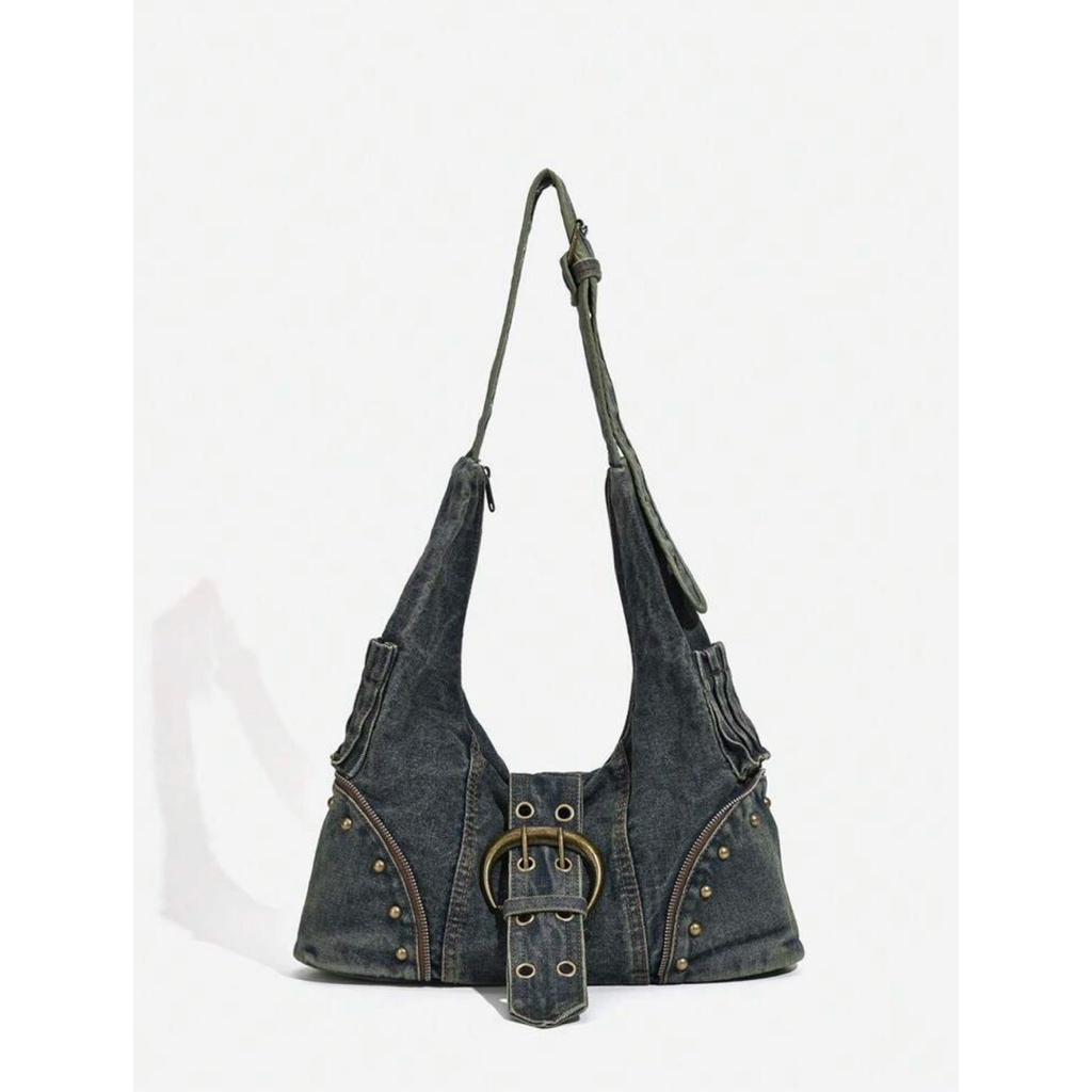 Vintage Y2K/Grunge Style Denim Hobo Bag (กรุณาไม่ได้ยกเลิก)