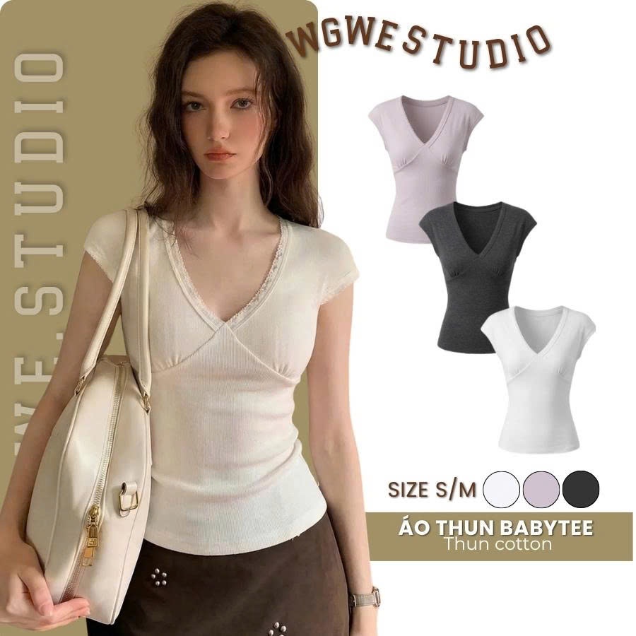WGWE Studio Womens Bodycon Shirt – เสื้อยืดคอเต่าเซ็กซี่, Flattering 4-Way Stretch Cotton 9481