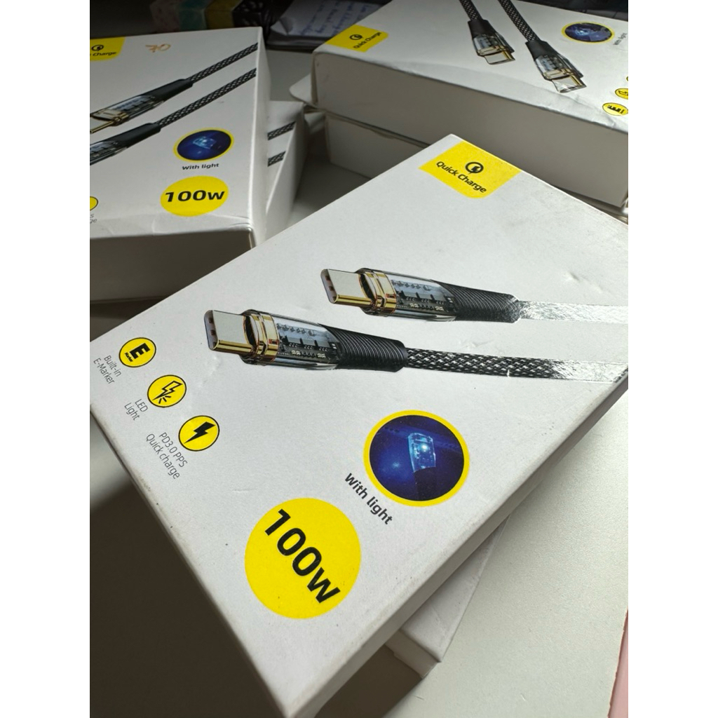 สายชาร์จ Led Type C 100W 2 หัว