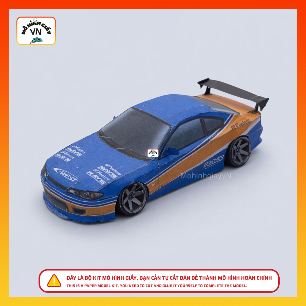 Nissan Silvia S15 Mona Lisa Paper Model Assembly Kit กระดาษคุณภาพสูงขนาด 1/24 - MohinhgiayVN