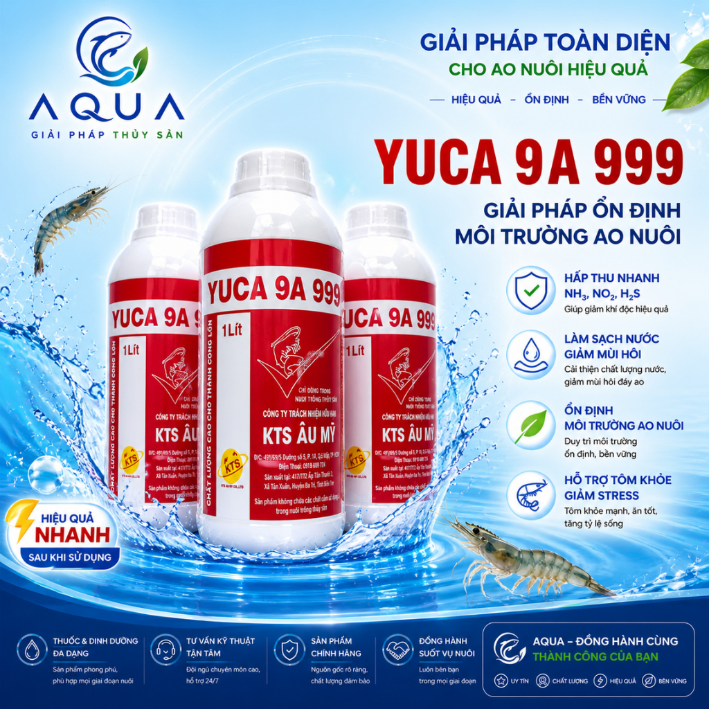 YUCA 9A 999 1L – ดูดซับ NH3 NO2 H2S ทําความสะอาดน้ําบ่อ ลดกลิ่นด้านล่าง