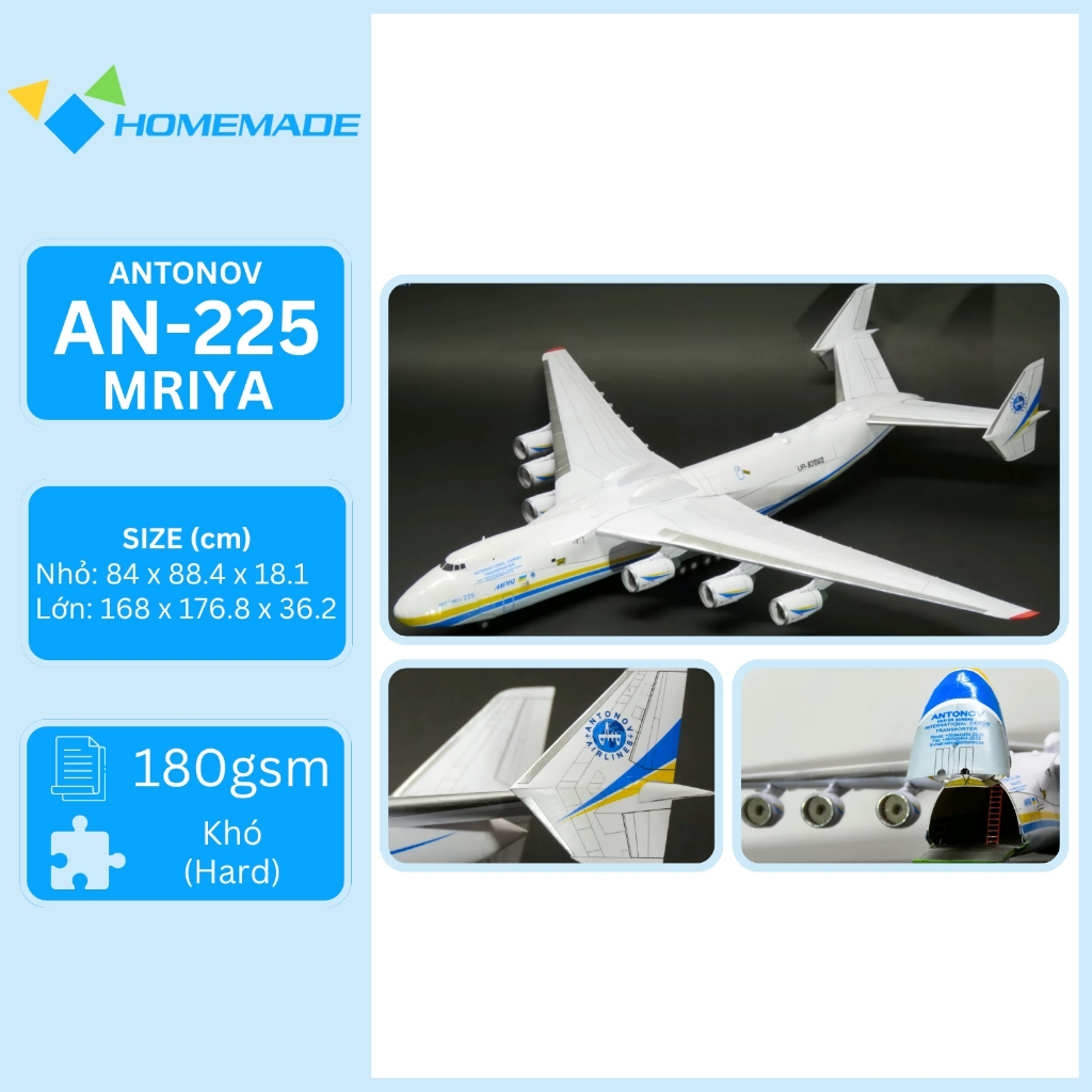 ชุดโมเดลกระดาษเครื่องบินขนส่ง Atonov AN-225 Miya