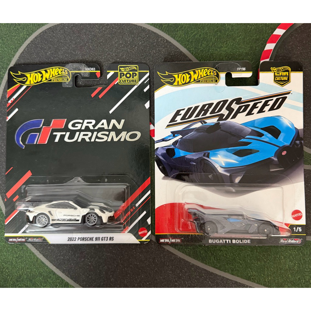 Combo 2 Hot Wheels Premium Porsche GT3 RS & Bugatti Bolide รถโมเดล