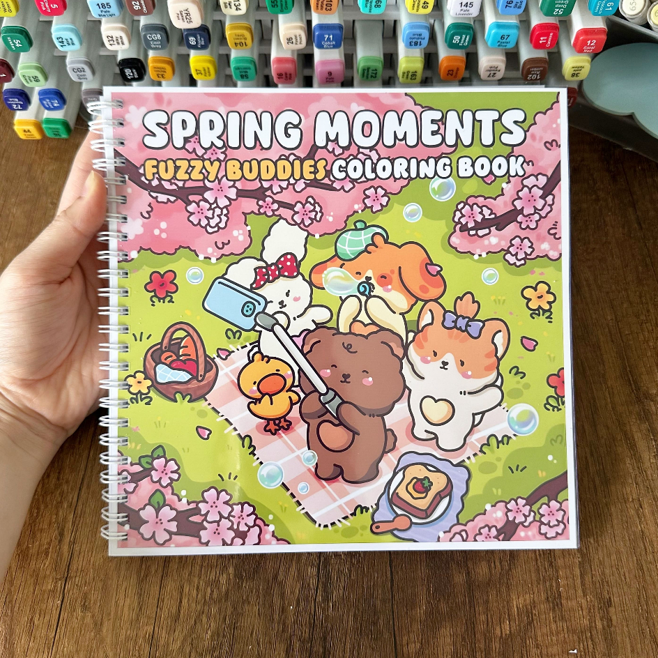 ชุดระบายสีช่วงเวลาฤดูใบไม้ผลิ 40 ภาพกระดาษหนา 200 แกรม ก4 ก5 หนังสือ เหมาะสําหรับปากกามาร์กเกอร์สีอะคริลิคดินสอสี
