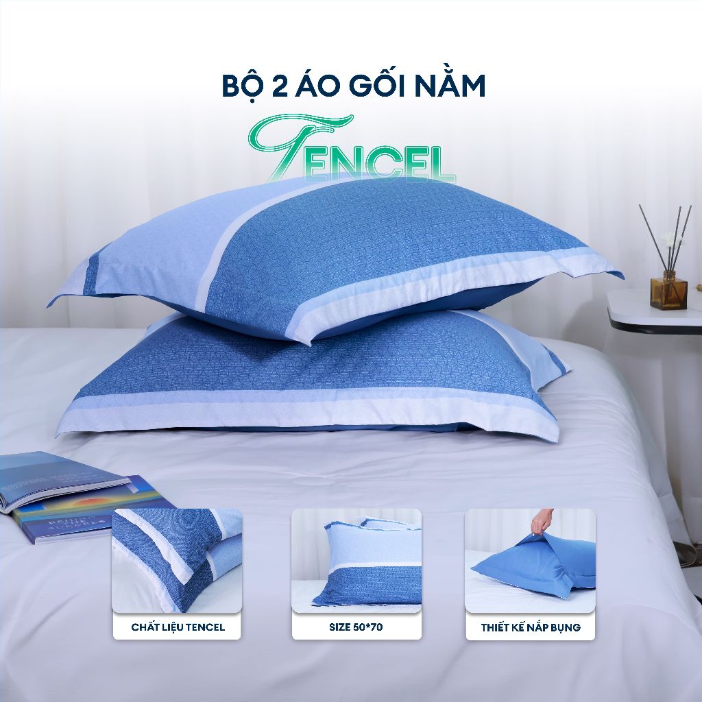 ชุดปลอกหมอนไมโครไฟเบอร์ NIN Selina Tencel 2 ชิ้น 50x70 ซม. - นุ่ม เย็นสบาย อ่อนโยนต่อผิว