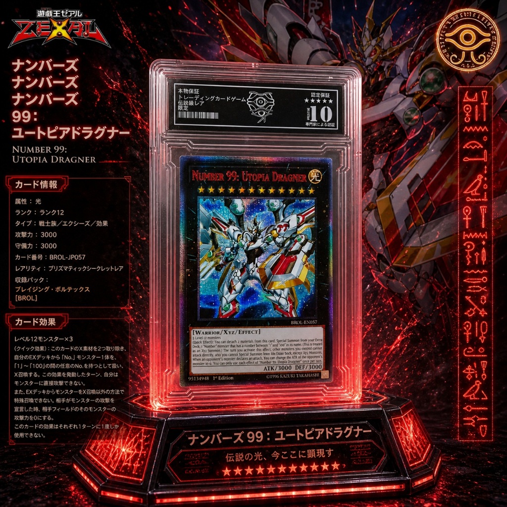 Slab Yu Gi Oh ZEXAL อังกฤษหมายเลข 99 Utopia Dragonar 10 Gem Mint d7 S2 58 PSA