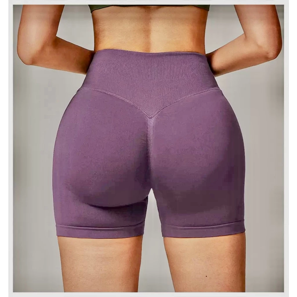 กางเกงขาสั้นยางยืดเอวสูง สำหรับออกกำลังกาย โยคะ พิลาทิส thumbnail 6