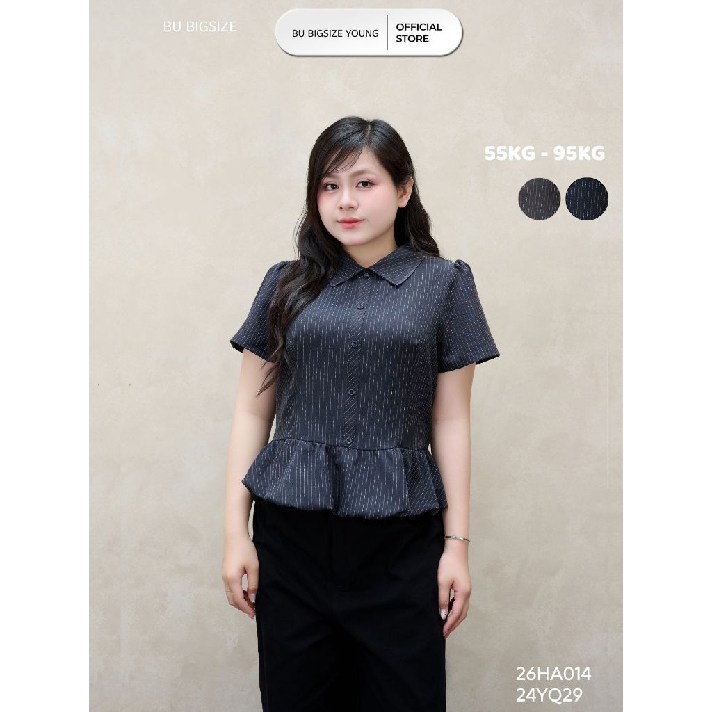 เสื้อคอปก Peplum BIGSIZE – 26HA014 - [BU Bigsize Young]