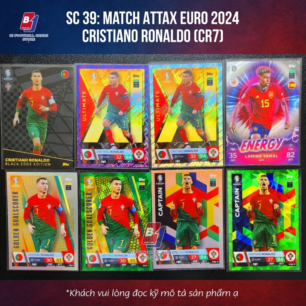 SC39: Cristiano Ronaldo (CR7) Odd Card - Topps Match Attax Euro 2024 - การ์ดนักฟุตบอลของแท้