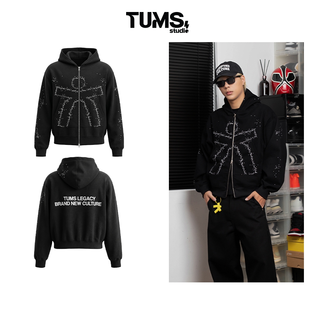 DOUBLE-HEAD ZIPPER JACKET | TUMS LEGACY ZIPS CANVAS HOODIE