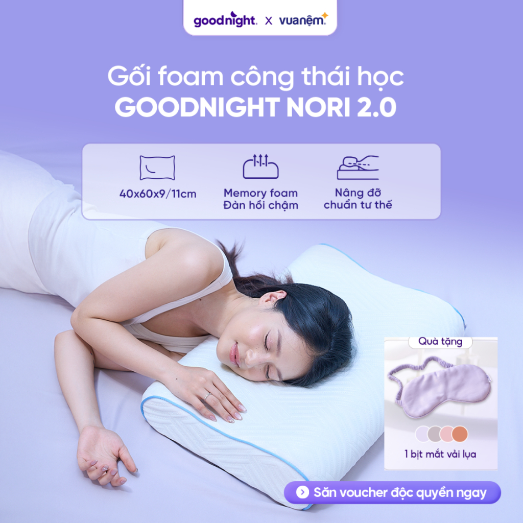 [GIVE EYE Blindfold] หมอนโฟม Goodnight Nori 2.0 หมอนรองคอและไหล่ หมอนตามหลักสรีรศาสตร์ หมอนอวกาศ