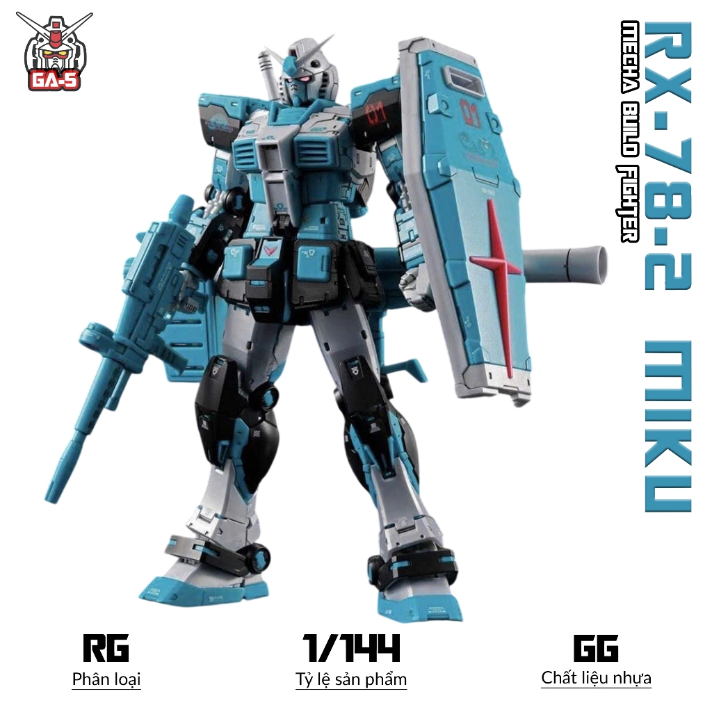 RG RX-78-2 Miku รุ่น Hatsune Ver 2.0, 1/144 Mecha, ของเล่นประกอบพลาสติก