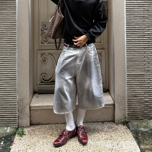 DIRTY-JORTS Pants/ กางเกงขาสั้นผ้าเดนิมขากว้าง byW311Dotcom* - Delivery Sav3
