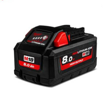 แบตเตอรี่ Milwaukee M18 - 18V - 8Ah - กระแสการปล่อยสูงสําหรับเครื่องมือเครื่องจักร - 1 ปี