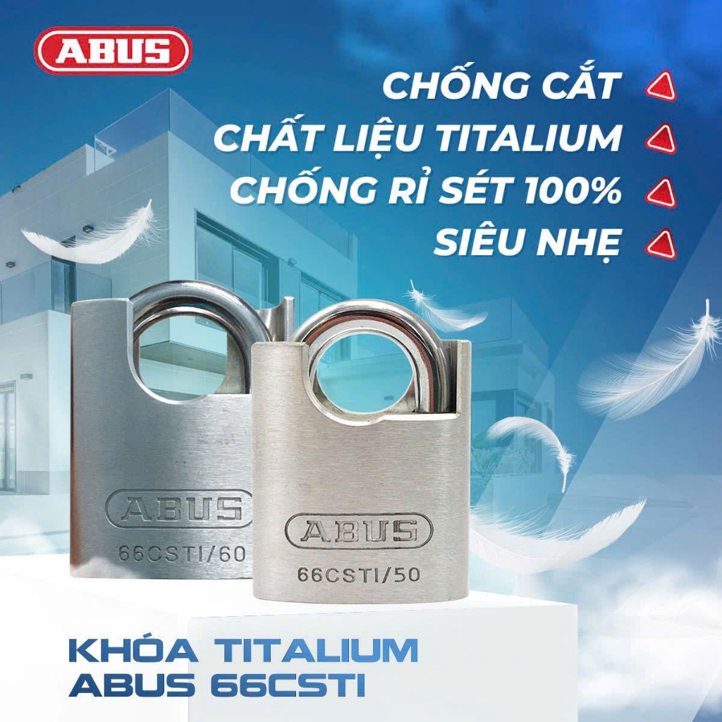 (ใหม่ - ABUS ของแท้) - EFFECTIVE CUT-RESISTANT, EXTREMELY LIGHT และ STURDY - ABUS 66CSTi SERIES LOCK