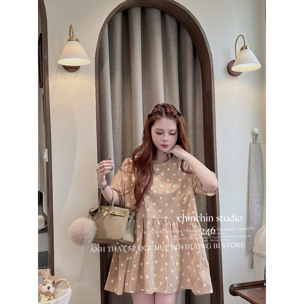 <Quynhanhhouse Maternity Dress> CHIN STUDIO Thh246 Straight Dress ใส่ชุดสวยรอให้คุณผ่าน SM 2 สี Pink