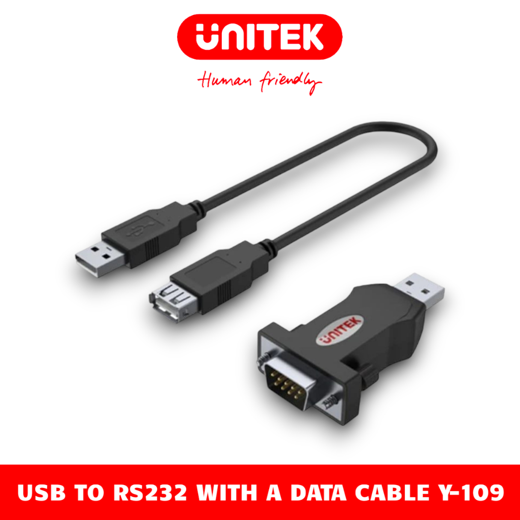 UNITEK Y-109 USB 2.0 Extension to Com Port Cable DB9 / RS232