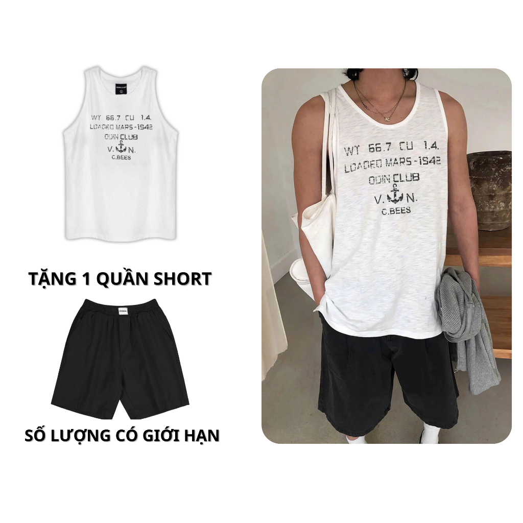 ODIN CLUB Cam Ranh Tanktop เสื้อกล้ามรัดรูปผู้ชายทําจากผ้ากระดาษหน้าด้าน