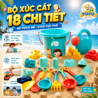 Đồ Chơi Xúc Cát Cho Bé Bộ Xúc Cát Đồ Chơi Cát Đồ Chơi Sút Cát Cho Bé Đi Biển Nhiều Phụ Kiện Kèm Xô - PUPU HOUSE