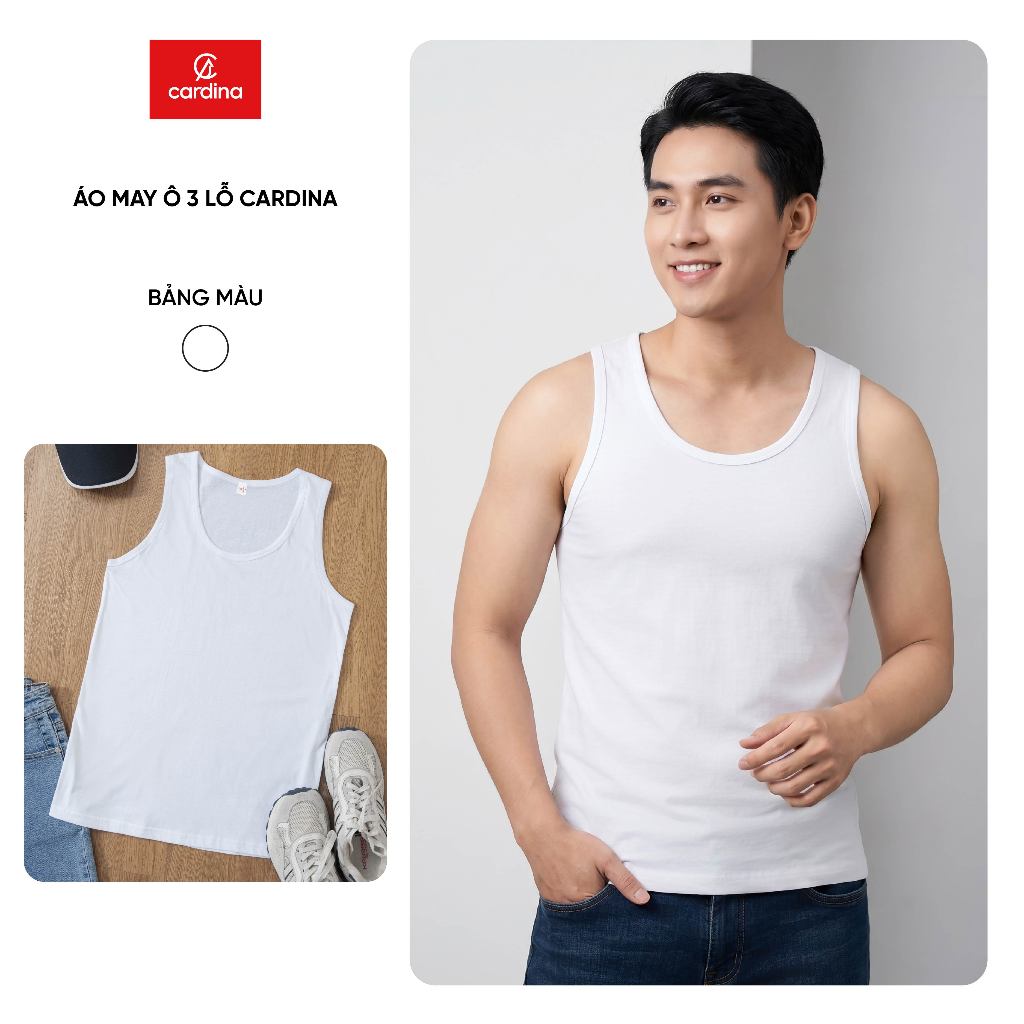 เสื้อกล้ามผู้ชาย CARDINA ผ้าคอตตอนยืดเท่ๆ 5ATS21, 6ATS21