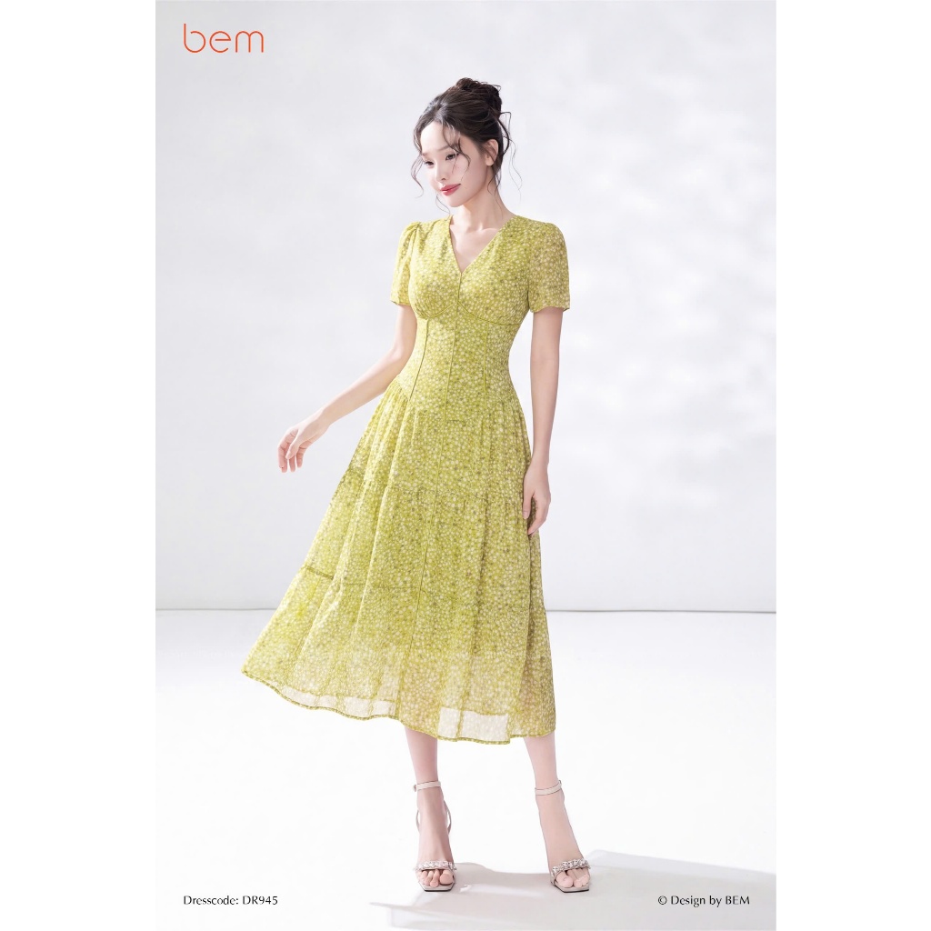BEM Design V คอชีฟองรัดตัวเอว Maxi Dress (DR780 - DR945)