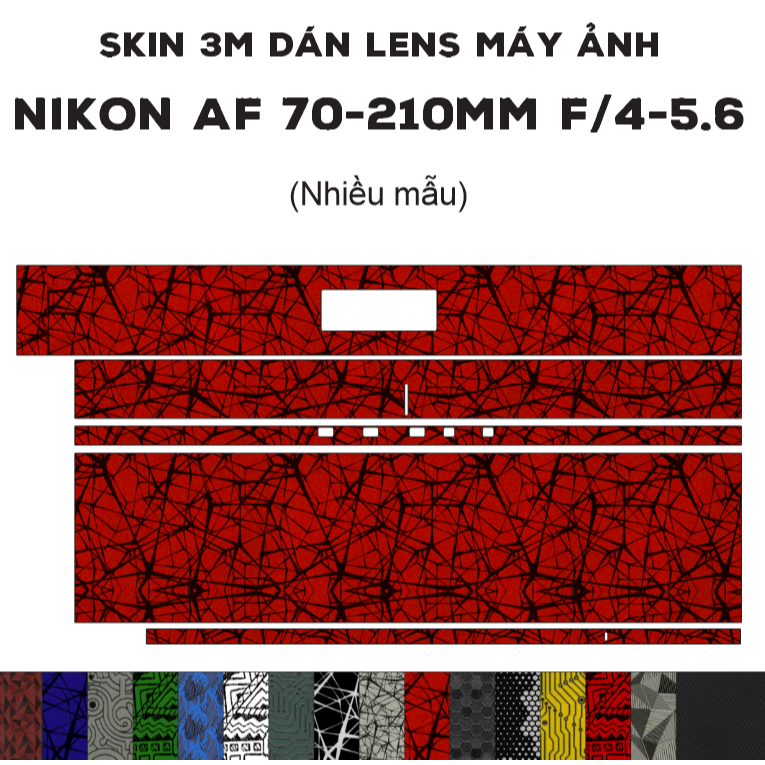 เลนส์ Nikon AF 70-210mm f/4-5.6 (หลายรุ่น) | Decal Film 3M Nikkor 70-210 mm สติ๊กเกอร์กันรอยเลนส์กล้