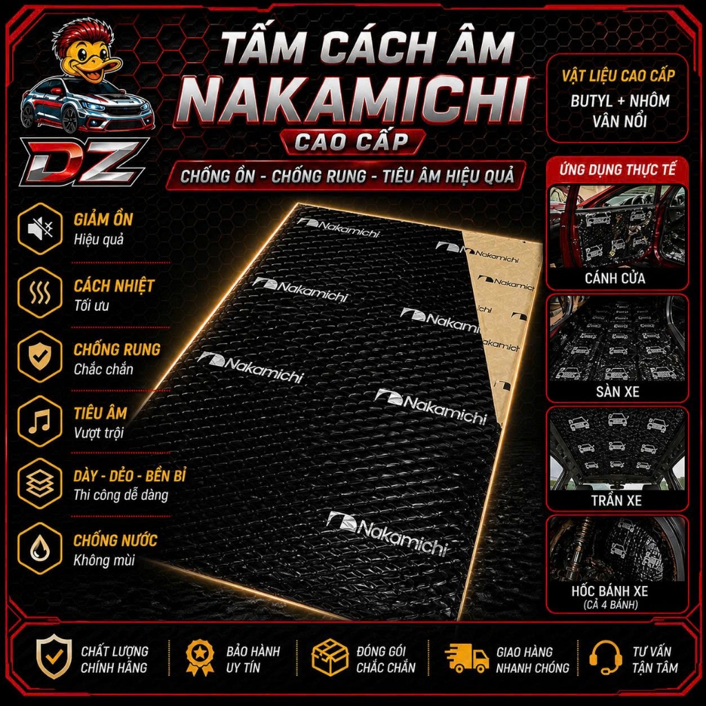 สติกเกอร์ฉนวนกันเสียง Nakamichi สําหรับรถยนต์คุณภาพสูง