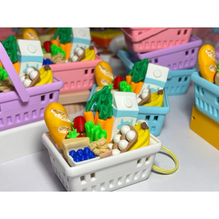 SUPER CUTE 3D PRINTED MINI SUPERMARKET BASKET KEYCHAIN/DECOR MODEL