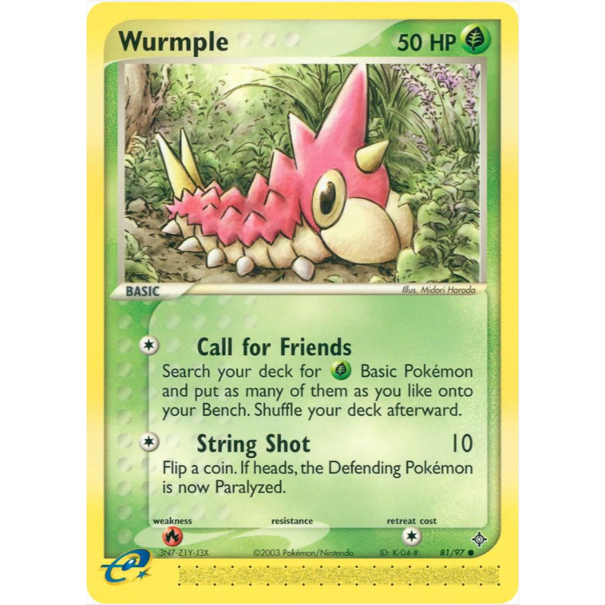 [การ์ดโปเกมอน TCG] Wurmple - 81/97 - ทั่วไป