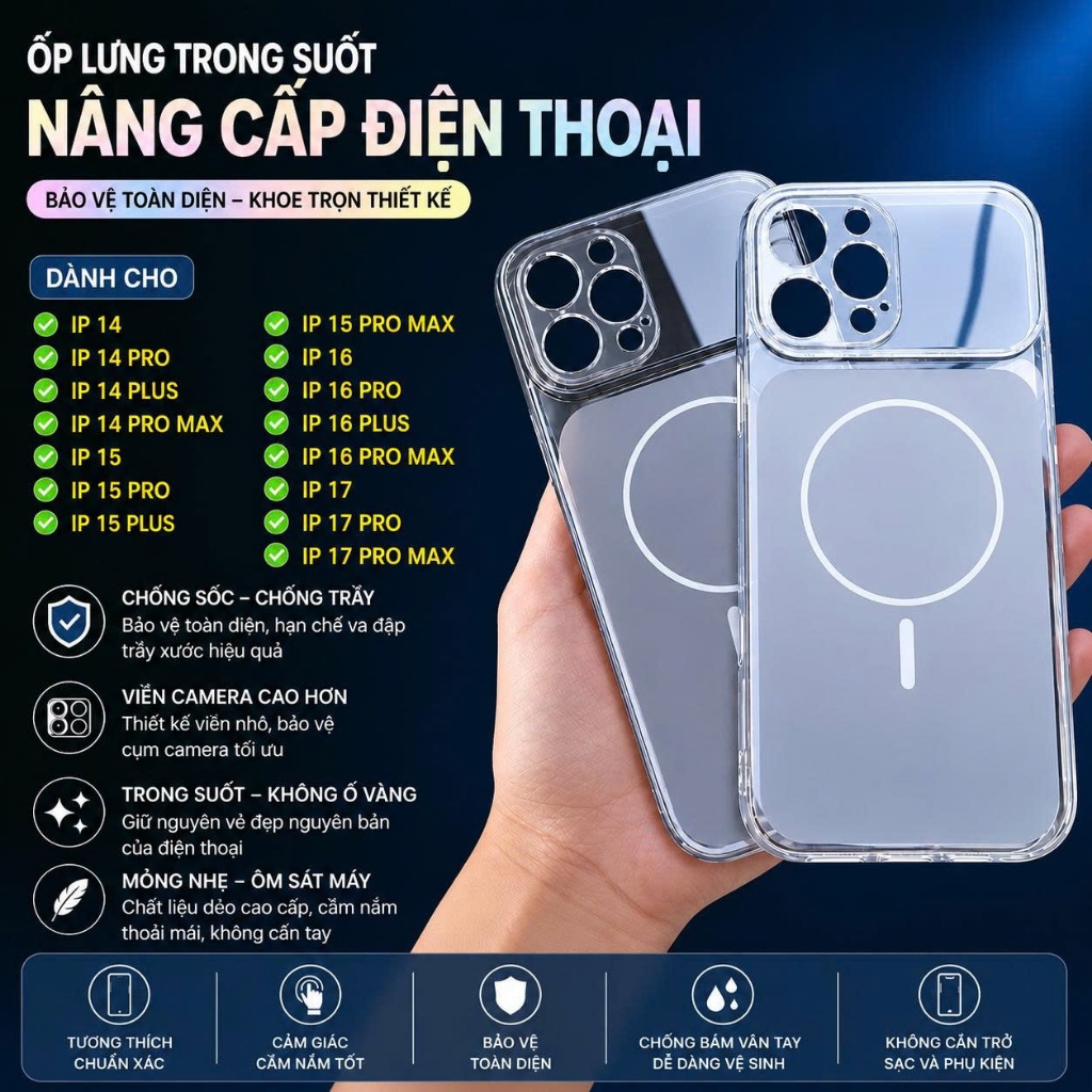เคสซิลิโคนสําหรับ iPhone 14/14 Pro/Max 15/15 Pro/Max 16/16 Pro/Max / 17/17Pro อัพเกรดกันกระแทก IP17 