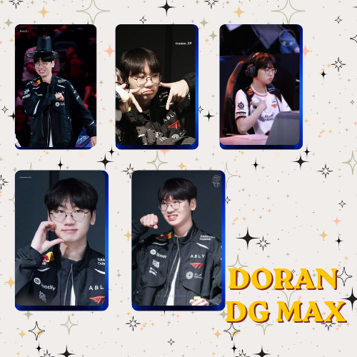 ชุดการ์ด DORAN T1 5 ใบ ลุ้นแชมป์โลก 2025 - Faker-Oner-Doran-Keria-Gumisi