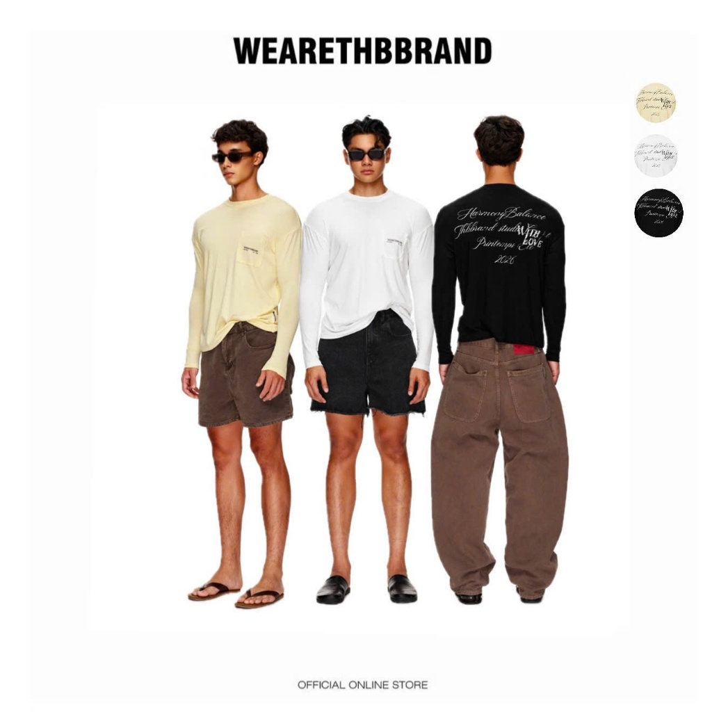 เสื้อยืดแขนยาว [THBB LONG SLEEVES WITH LOVE] - [ทรงปล่อย slim SLEEVES ยางยืด หดตัว treated] / THBBRAND